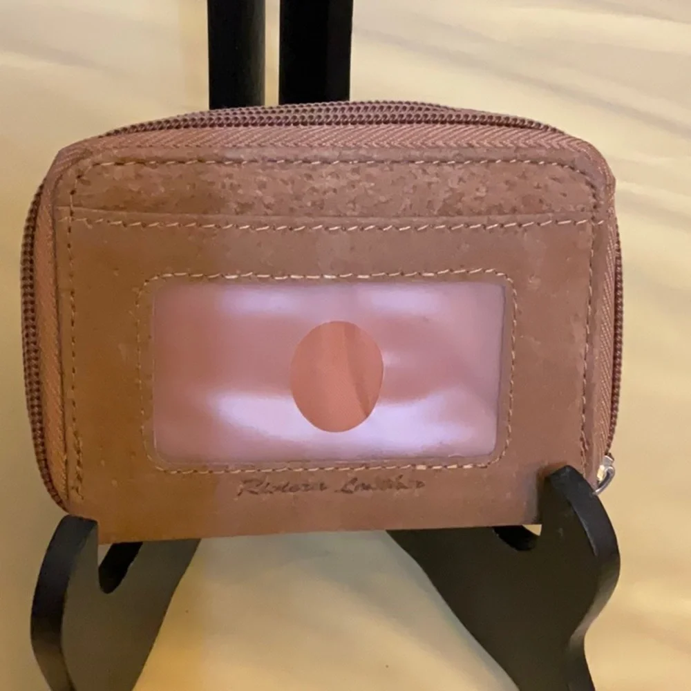 Source Unknown Brown Key & Card Holder with Zipper Closure